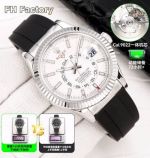 FH Factory Rolex Sky-dweller 42mm 9022 Movement 904L Steel Silver Case Watch